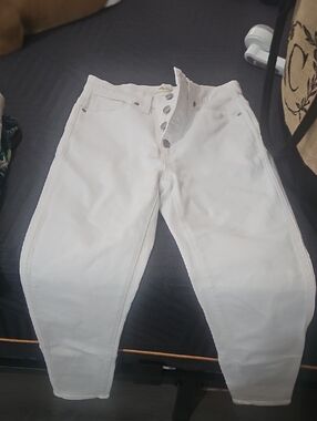 Madewell Cream High-Rise Skinny Jeans